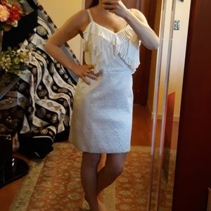 Anne Taylor LOFT White taffeta dress